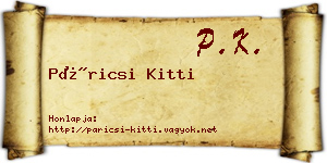 Páricsi Kitti névjegykártya